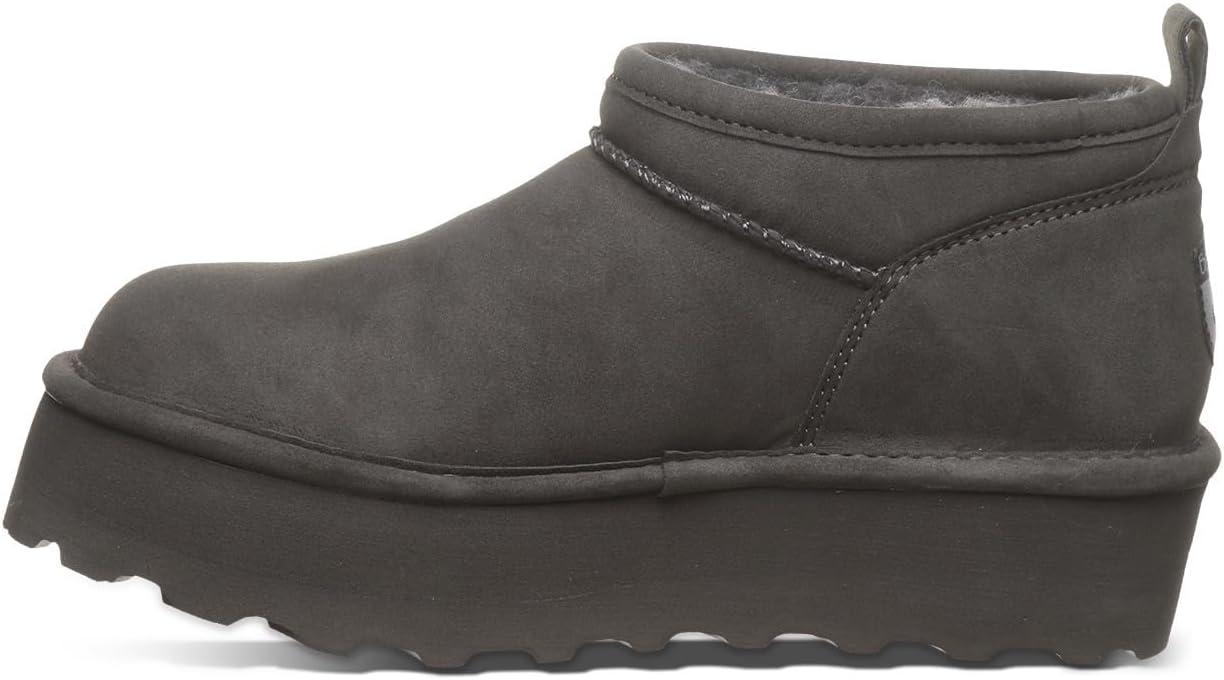 imageBEARPAW Womens Retro Super Shorty Boot  Womens Ankle Boot  Womens Slip On Boot  Comfortable Winter Boot  Multiple Colors ampamp SizesCarbon
