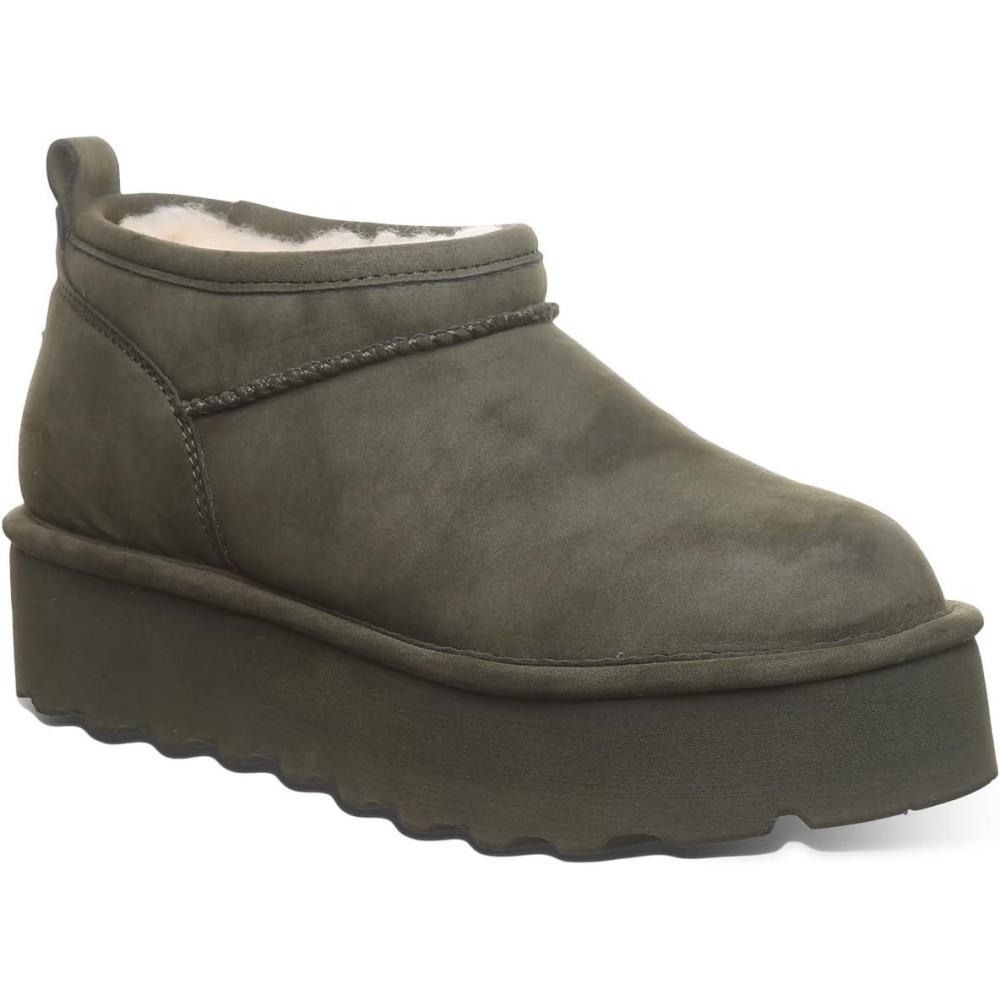 imageBEARPAW Womens Retro Super Shorty Boot  Womens Ankle Boot  Womens Slip On Boot  Comfortable Winter Boot  Multiple Colors ampamp SizesAlgae