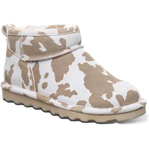 imageBEARPAW Womens Shorty Exotic Boot  Womens Ankle Boot  Comfortable Winter BootTan Cow Print