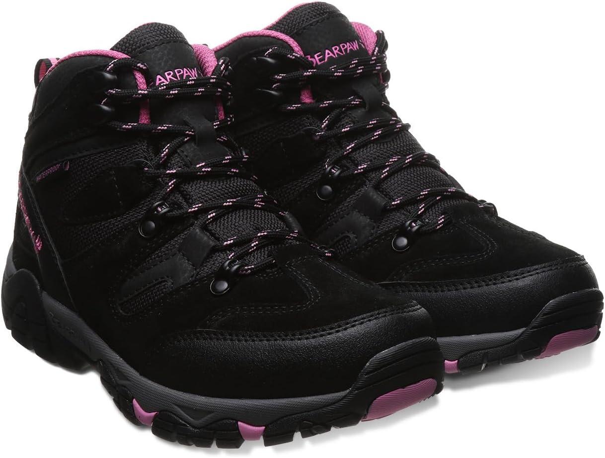 imageBEARPAW Womens Corsica Multiple Colors  Womens Bootie  Womens Hiker Boot  Comfortable Hiking BootBlackFuschia