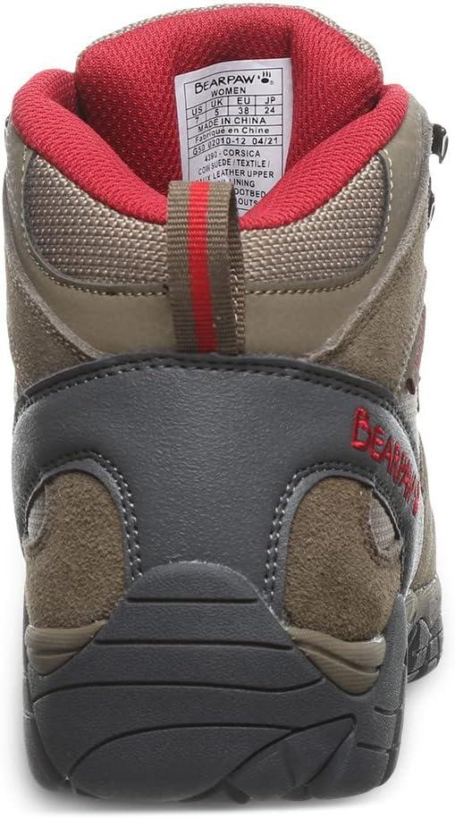 imageBEARPAW Womens Corsica Multiple Colors  Womens Bootie  Womens Hiker Boot  Comfortable Hiking BootTaupeRed
