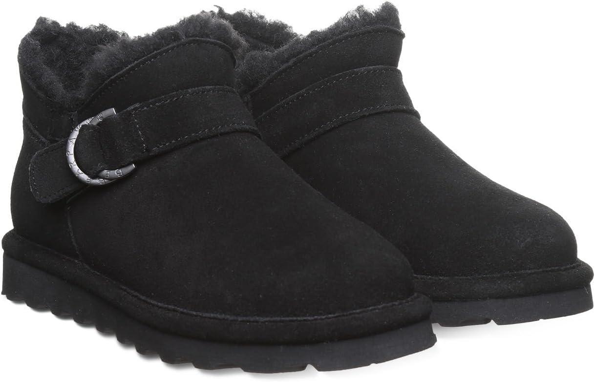 imageBEARPAW Womens Shorty Buckle Boot  Womens Ankle Boot  Womens Slip On Boot  Comfortable Winter Boot  Multiple Colors ampamp SizesBlack