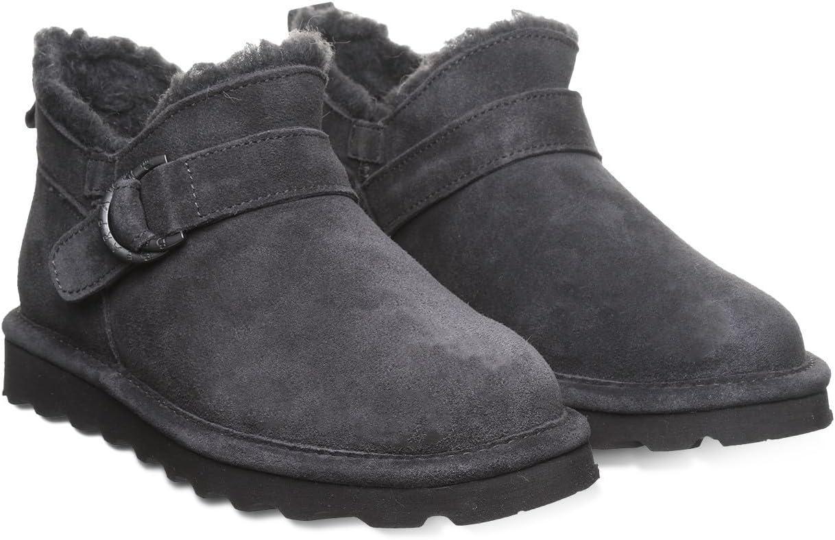 imageBEARPAW Womens Shorty Buckle Boot  Womens Ankle Boot  Womens Slip On Boot  Comfortable Winter Boot  Multiple Colors ampamp SizesGraphite