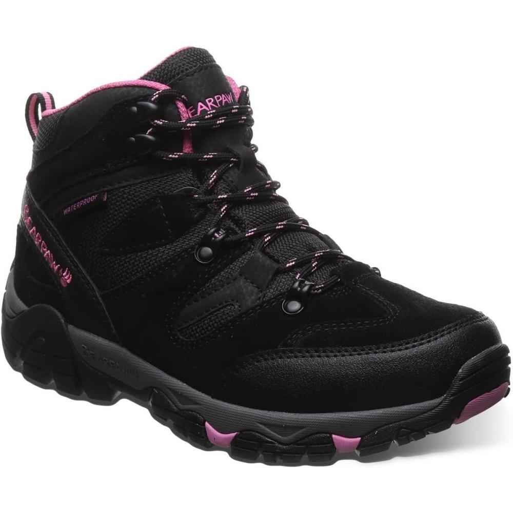 imageBEARPAW Womens Corsica Multiple Colors  Womens Bootie  Womens Hiker Boot  Comfortable Hiking BootBlackFuschia
