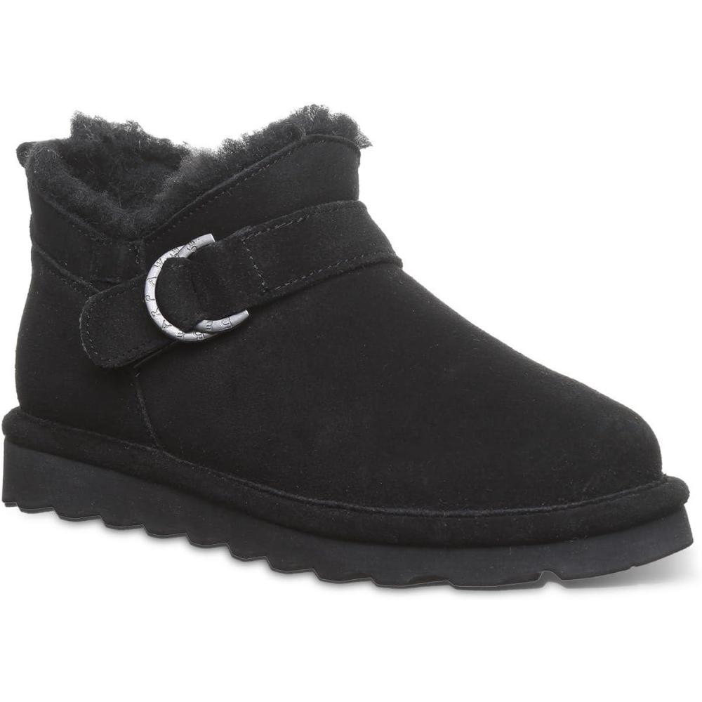 imageBEARPAW Womens Shorty Buckle Boot  Womens Ankle Boot  Womens Slip On Boot  Comfortable Winter Boot  Multiple Colors ampamp SizesBlack