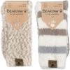 imageBEARPAW 4 Pair Pack Cozy Super Soft Lounge Socks Multi Pattern Crew SocksTaupe