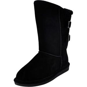 imageBEARPAW WomensGirls Boshie Winter BootBlackBlack Sweater in Back