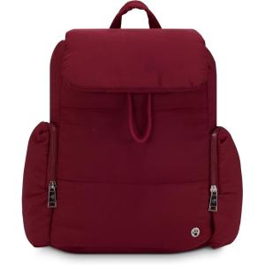 imageBEARPAW Womens Backpack  Puffy Quilted Top Open Backpack for Women Laptop Bag for Work ampamp Travel  Fits Most 15quot Laptops BlackBurgundy