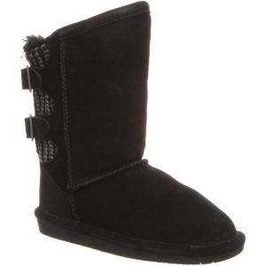imageBEARPAW Youth Boshie Multiple Colors  Youths Boot Classic Suede  Kids Slip On Boot  Comfortable Winter BootBlack