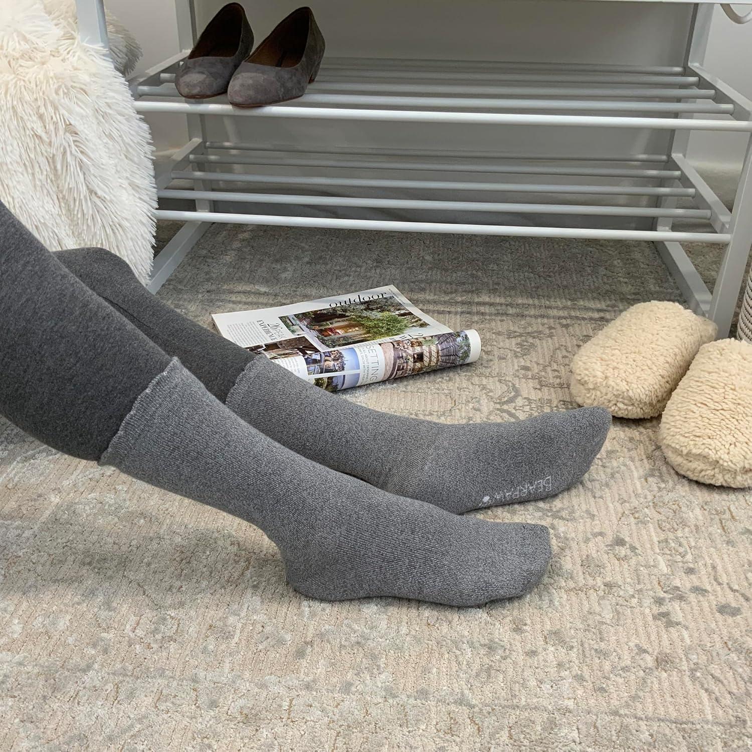 imageBEARPAW Womens 5 Pair Pack Super Soft Modern Multicolor Assorted Easy Care Solid Crew Socks With Scallop Edge Neutral ColorsBlack