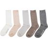 imageBEARPAW Womens 5 Pair Pack Super Soft Modern Multicolor Assorted Easy Care Solid Crew Socks With Scallop Edge Neutral ColorsEgret