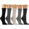 imageBEARPAW Womens 5 Pair Pack Super Soft Modern Multicolor Assorted Easy Care Solid Crew Socks With Scallop Edge Neutral ColorsBlack