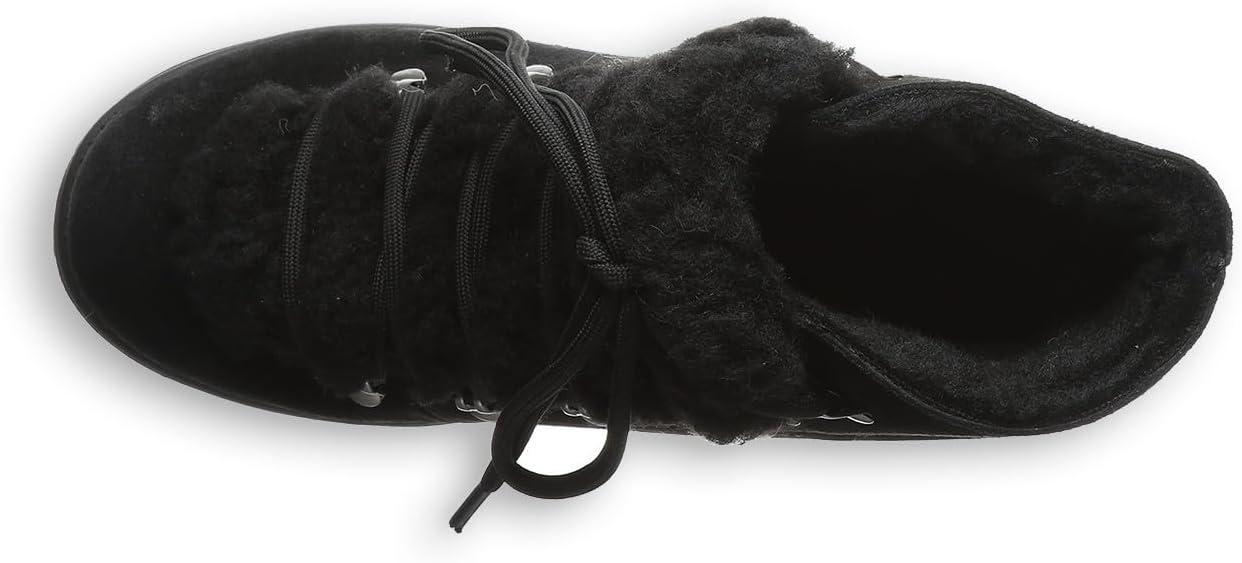 imageBEARPAW Womens Alisa Classic Suede Boot  Lightweight LaceUp BootBlackBlack
