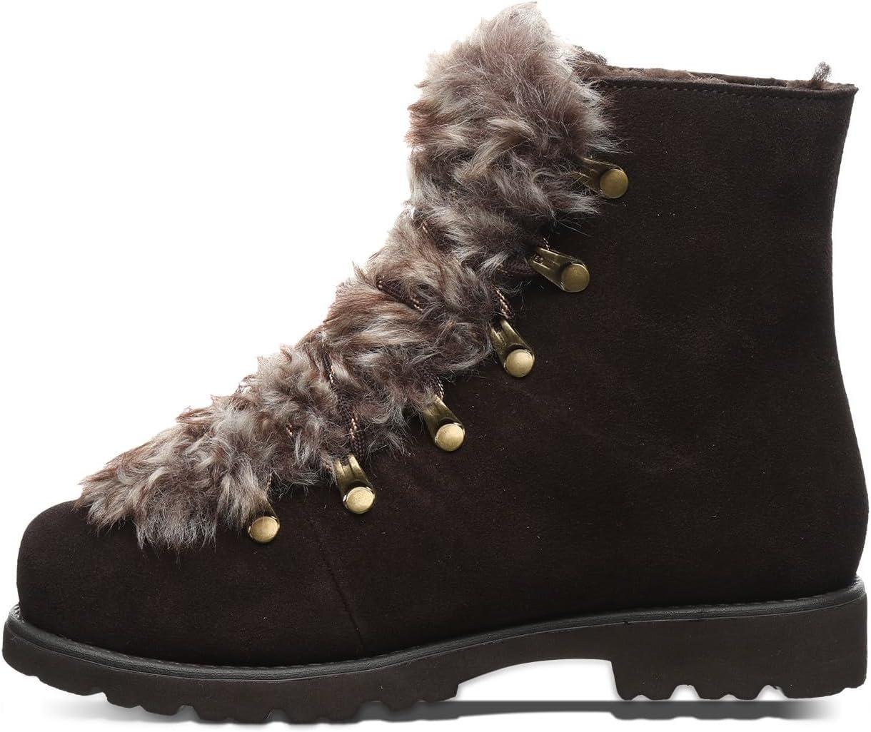 imageBEARPAW Womens Alisa Classic Suede Boot  Lightweight LaceUp BootChocolate