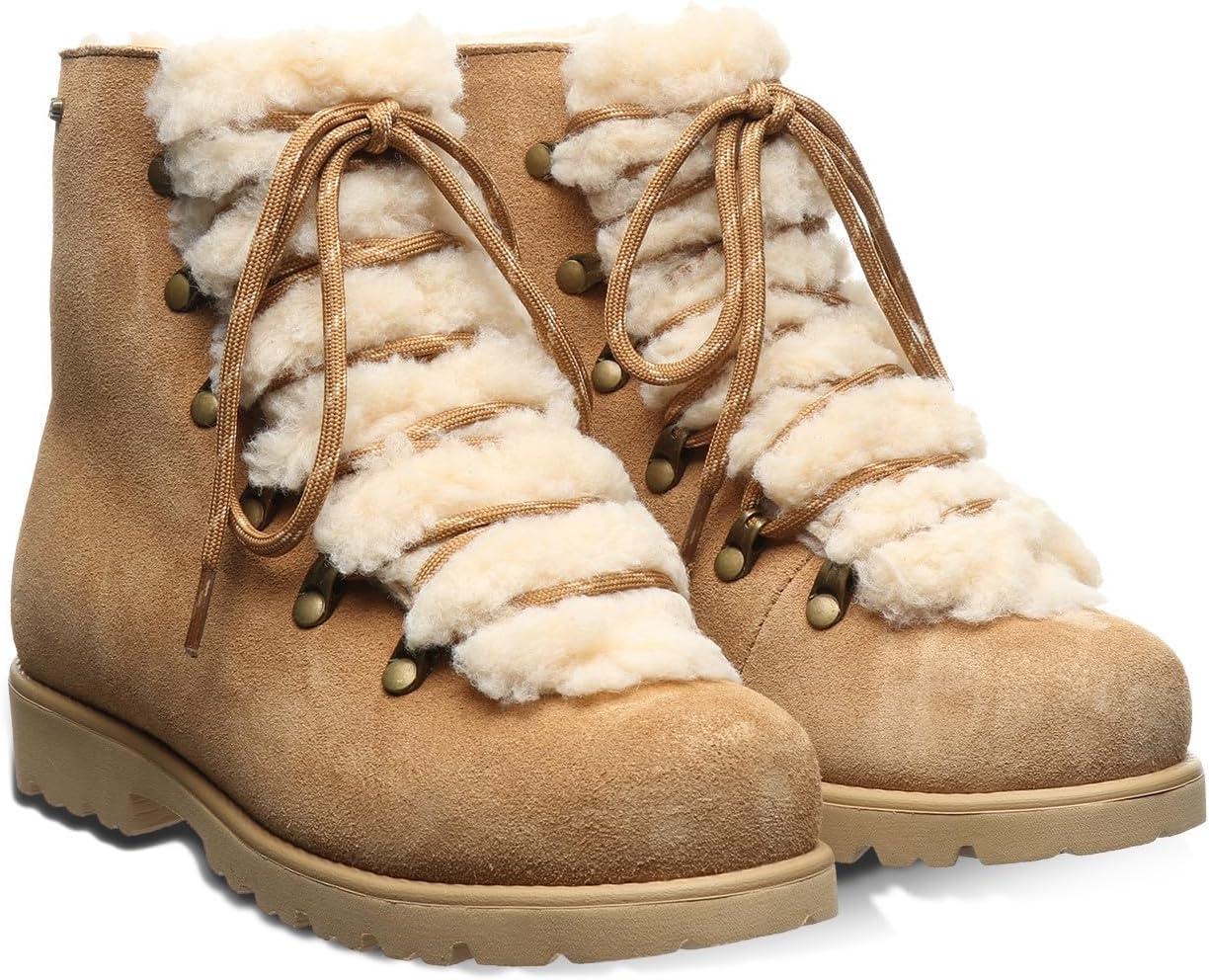 imageBEARPAW Womens Alisa Classic Suede Boot  Lightweight LaceUp BootIced Coffee