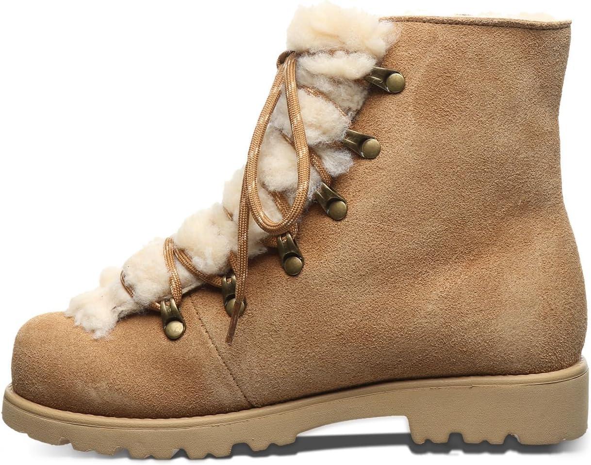 imageBEARPAW Womens Alisa Classic Suede Boot  Lightweight LaceUp BootIced Coffee
