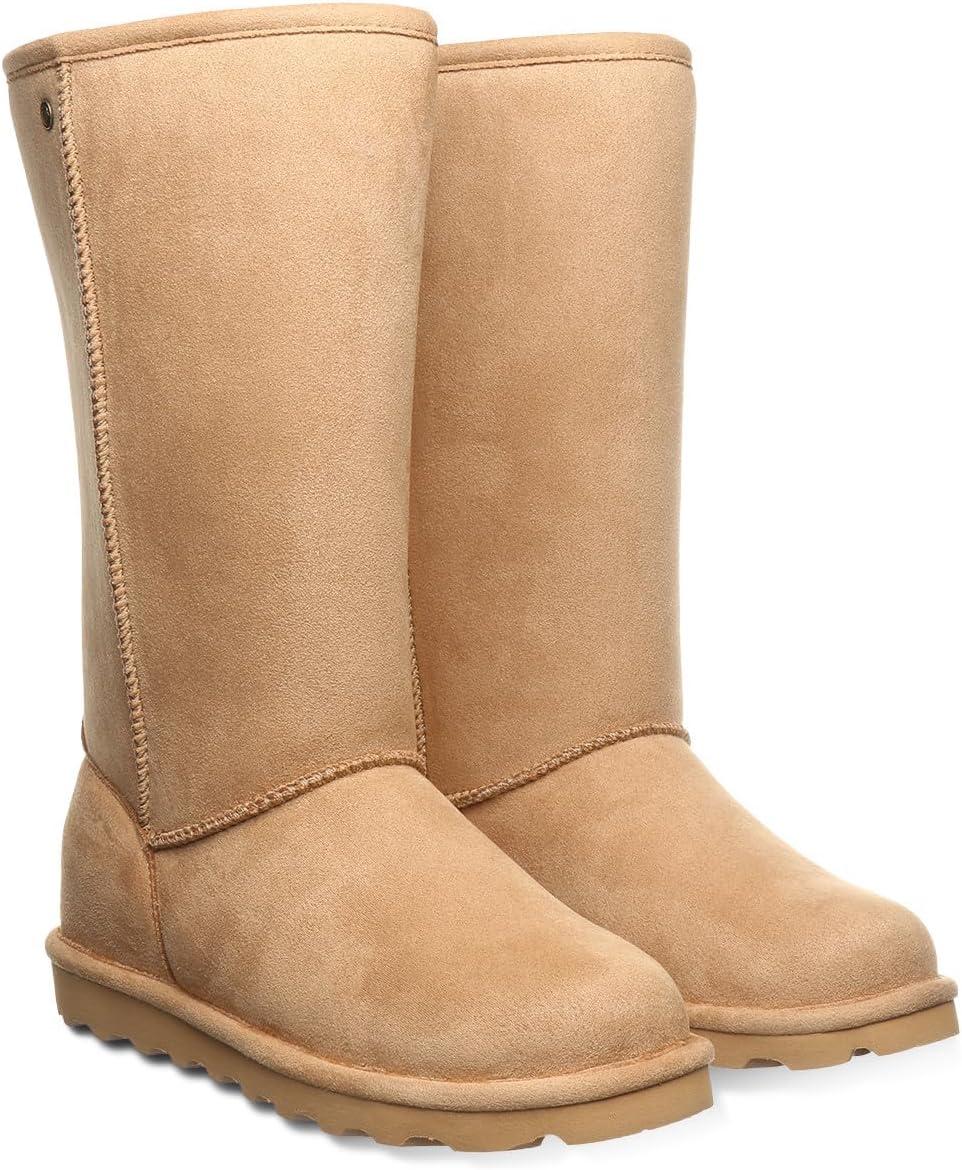 imageBEARPAW Womens Elle Tall Vegan Iced Coffee Size 9  Womens Boot Classic Suede  Womens Slip On Boot  Comfortable Winter Boot