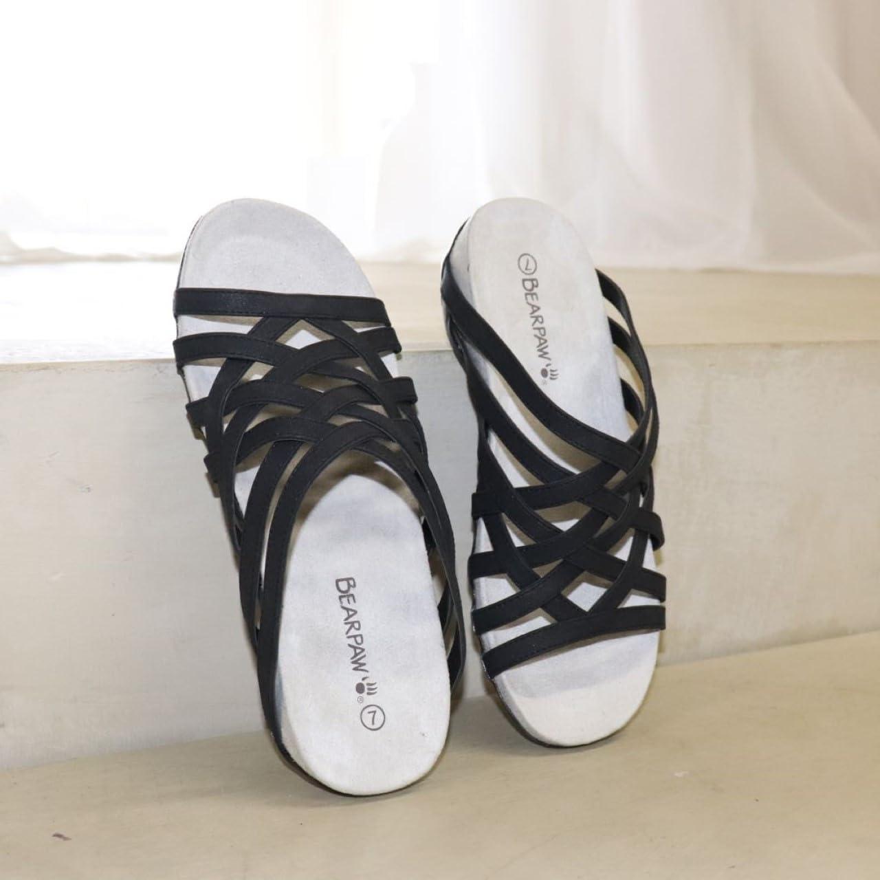 imageBEARPAW Womens Zinnia Sandal  Womens Sandal  Womens Shoe  Comfortable ampamp Lightweight  Multiple Colors ampamp SizesBlack