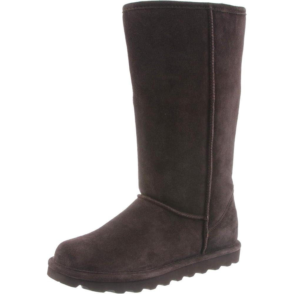 imageBEARPAW Elle Tall Youth Multiple Colors  Youths Boot Classic Suede  Youths Slip On Boot  Comfortable Winter BootChocolate