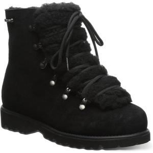 imageBEARPAW Womens Alisa Classic Suede Boot  Lightweight LaceUp BootBlackBlack