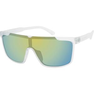 imageBEARPAW mens Bearpaw Mens Flat Top Shield Ecofriendly Sunglass Rectangular SunglassesMatte Crystal