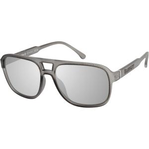 imageBearpaw Mens Plastic Aviator EcoFriendly Sunglass with Raise Logo Detail One SizeMatte Grey