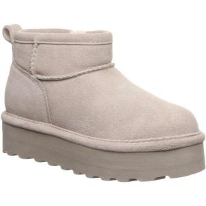 imageBEARPAW Retro Shorty Youth Boots  3 Suede SlipOn  Wool Blend Lining  Indoor ampamp Outdoor Winter Boots for KidsMushroom