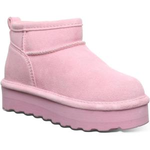 imageBEARPAW Retro Shorty Youth Boots  3 Suede SlipOn  Wool Blend Lining  Indoor ampamp Outdoor Winter Boots for KidsPrism Pink