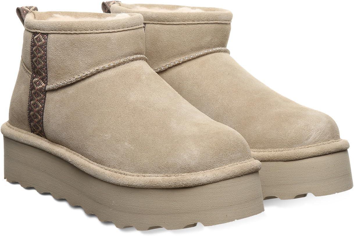 imageBearpaw Womens Retro October Boot  Womens Ankle Boot  Slip On Boot  Comfortable Winter Boot  Multiple Colors ampamp SizesLemon Pepper