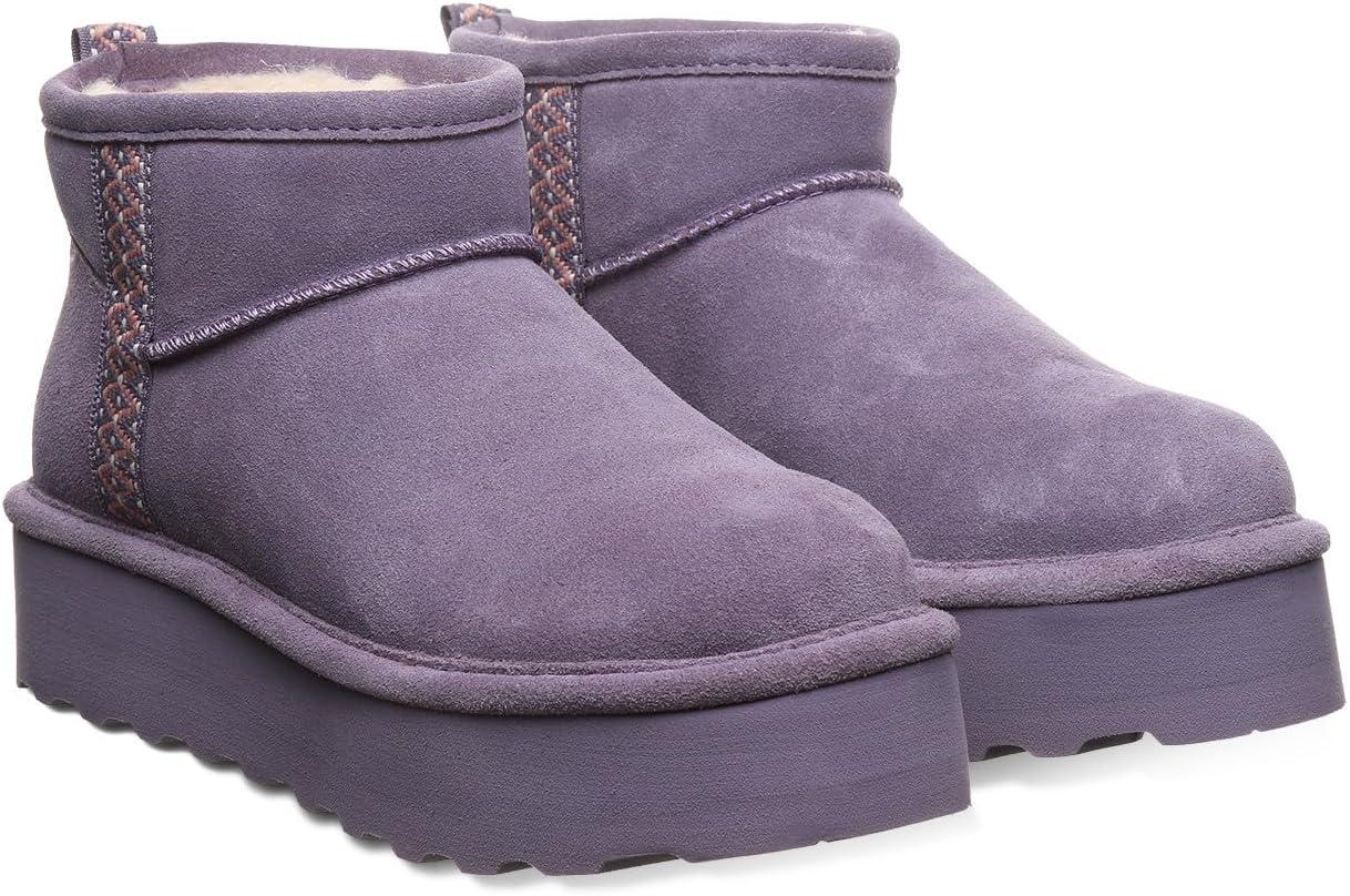 imageBearpaw Womens Retro October Boot  Womens Ankle Boot  Slip On Boot  Comfortable Winter Boot  Multiple Colors ampamp SizesPurple Sage