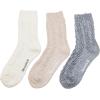 imageBEARPAW Womens 3 Pair Pack Super Soft Modern Multicolor Assorted Easy Care Solid Large Cable Neutral Colors Ankle Boot SocksEgret