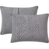 imageBearpaw  Twin Comforter Set 2Piece Bedding Set with Matching Sham Soft ampamp Warm Sherpa Fabric Cable Knit Grey TwinTwin XL