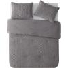 imageBearpaw  Twin Comforter Set 2Piece Bedding Set with Matching Sham Soft ampamp Warm Sherpa Fabric Cable Knit Grey TwinTwin XL