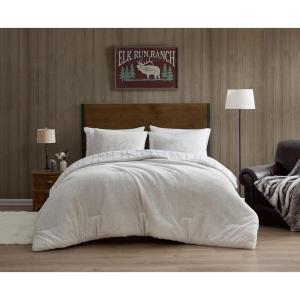 imageBearPaw  King Comforter Set 3Piece Bedding with Matching Shams Warm ampamp Cozy Home Decor Faux Grey King