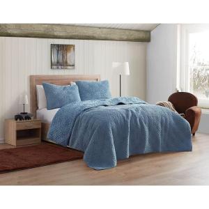 imageBearPaw  Twin Quilt Set 2Piece Bedding Set with Matching Sham Cozy ampamp Warm Home Decor Camilia Blue TwinTwin XL