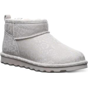 imageBEARPAW Womens Shorty Exotic Oat Snake BootWinter White Leopard Glitter