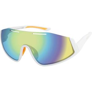 image:imageBearpaw Ladies Plastic Shield Rimless SemiRimless Back Frame EcoFriendly SunglassWhite Yellow