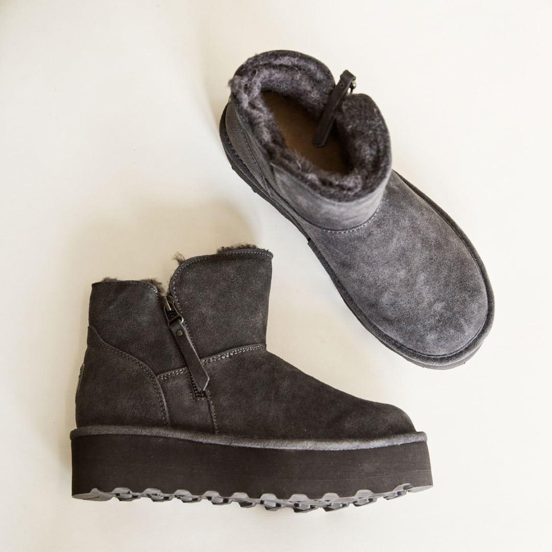 image:imageBEARPAW Womens Retro Maren Boot  Classic Suede SlipOn  Comfortable Winter Footwear  Multiple Colors amp SizesGraphite
