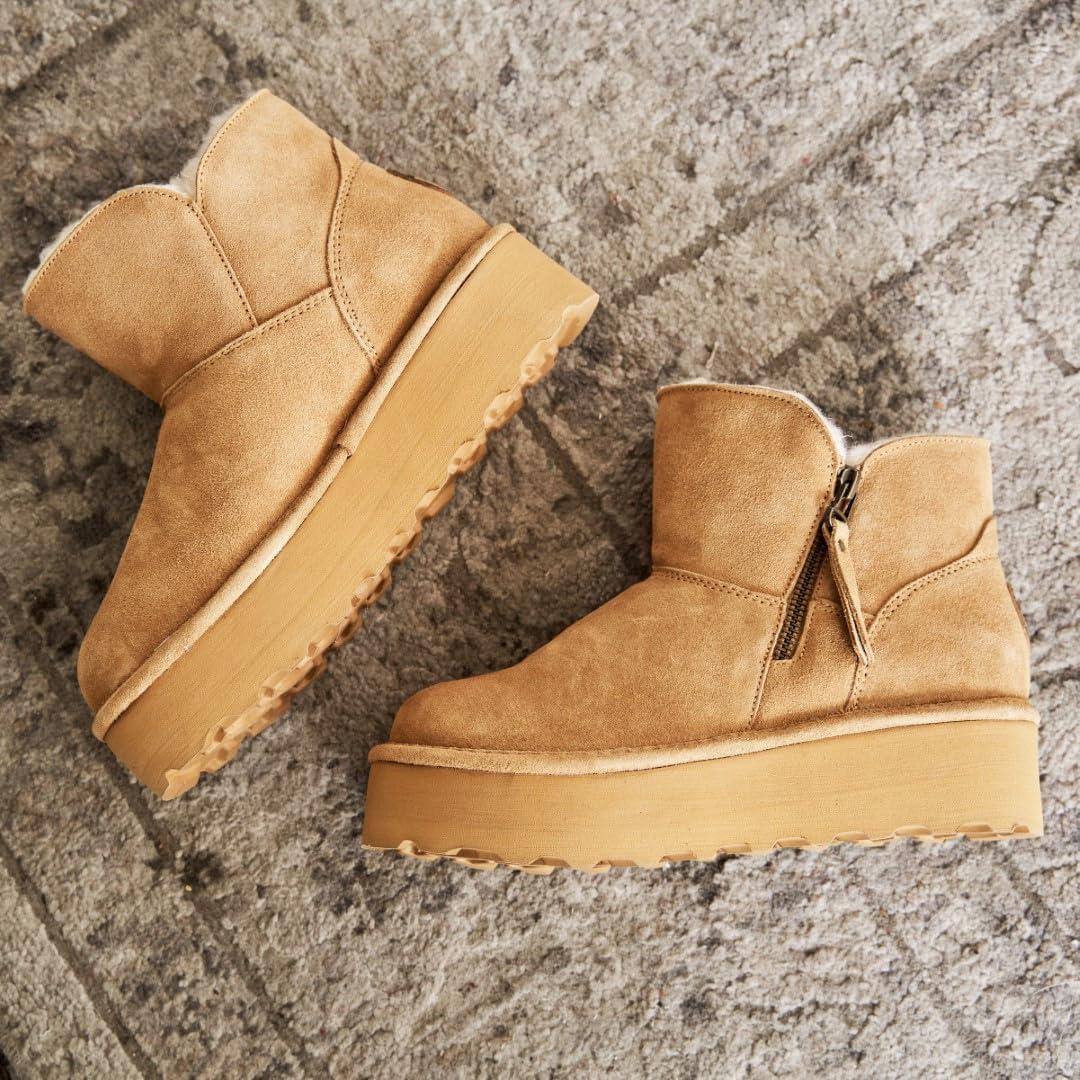 image:imageBEARPAW Womens Retro Maren Boot  Classic Suede SlipOn  Comfortable Winter Footwear  Multiple Colors amp SizesIced Coffee Solid