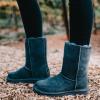 image:imageBEARPAW Elle Youth Multiple Colors  Youths Boot Classic Suede  Youths Slip On Boot  Comfortable Winter BootCharcoal