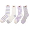 image:imageBEARPAW 4 Pair Pack Cozy Super Soft Lounge Socks Multi Pattern Crew SocksHigh Rise