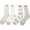 image:imageBEARPAW 4 Pair Pack Cozy Super Soft Lounge Socks Multi Pattern Crew SocksMoonbeam