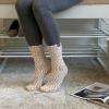 image:imageBEARPAW 4 Pair Pack Cozy Super Soft Lounge Socks Multi Pattern Crew SocksSimply Taupe
