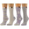image:imageBEARPAW 4 Pair Pack Cozy Super Soft Lounge Socks Multi Pattern Crew SocksHigh Rise