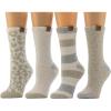 image:imageBEARPAW 4 Pair Pack Cozy Super Soft Lounge Socks Multi Pattern Crew SocksMoonbeam