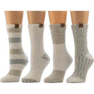 image:imageBEARPAW 4 Pair Pack Cozy Super Soft Lounge Socks Multi Pattern Crew SocksMoonbeam Stripe
