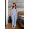 image:imageBEARPAW 2PC Pajamas For Women Logo Print Jersey Short Sleeve VNeck TShirt and Jogger Comfy Loungewear and Sleepwear