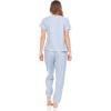 image:imageBEARPAW 2PC Pajamas For Women Logo Print Jersey Short Sleeve VNeck TShirt and Jogger Comfy Loungewear and Sleepwear