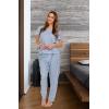image:imageBEARPAW 2PC Pajamas For Women Logo Print Jersey Short Sleeve VNeck TShirt and Jogger Comfy Loungewear and Sleepwear