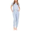 image:imageBEARPAW 2PC Pajamas For Women Logo Print Jersey Short Sleeve VNeck TShirt and Jogger Comfy Loungewear and Sleepwear
